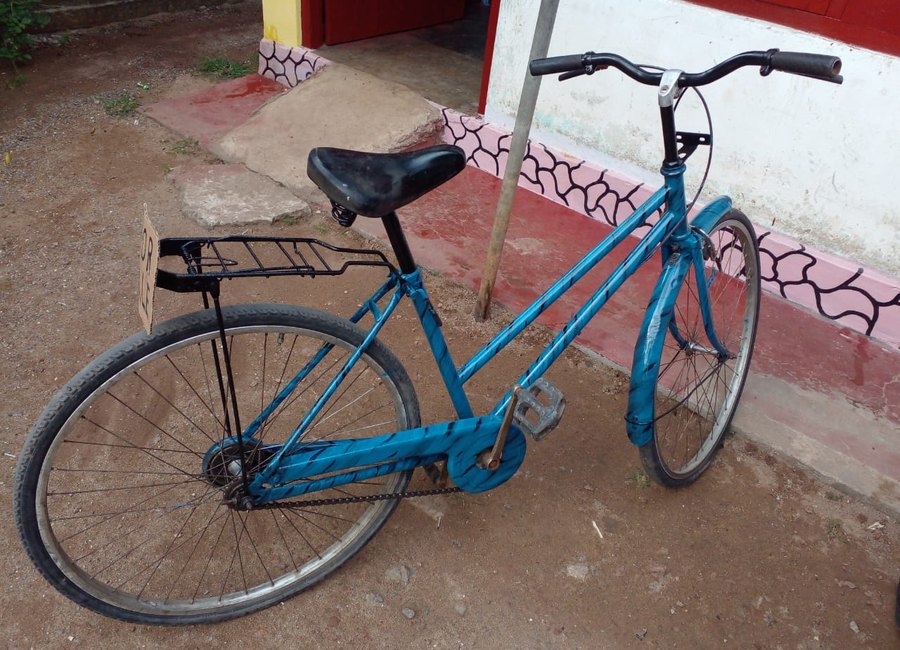 Blue road cycle repair work