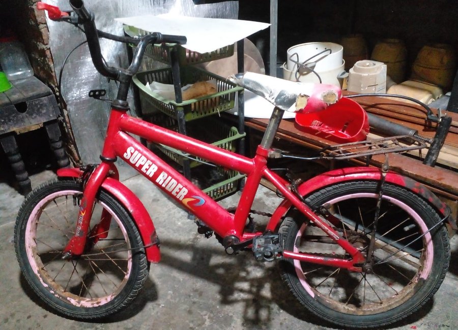 Kids bicycle completed repair